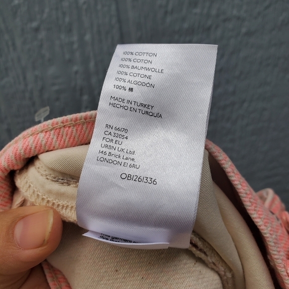 Free People We The Free Neon Pink Stripe Wide Leg Baggy 90s Jeans Size 30 Retro - Picture 9 of 10